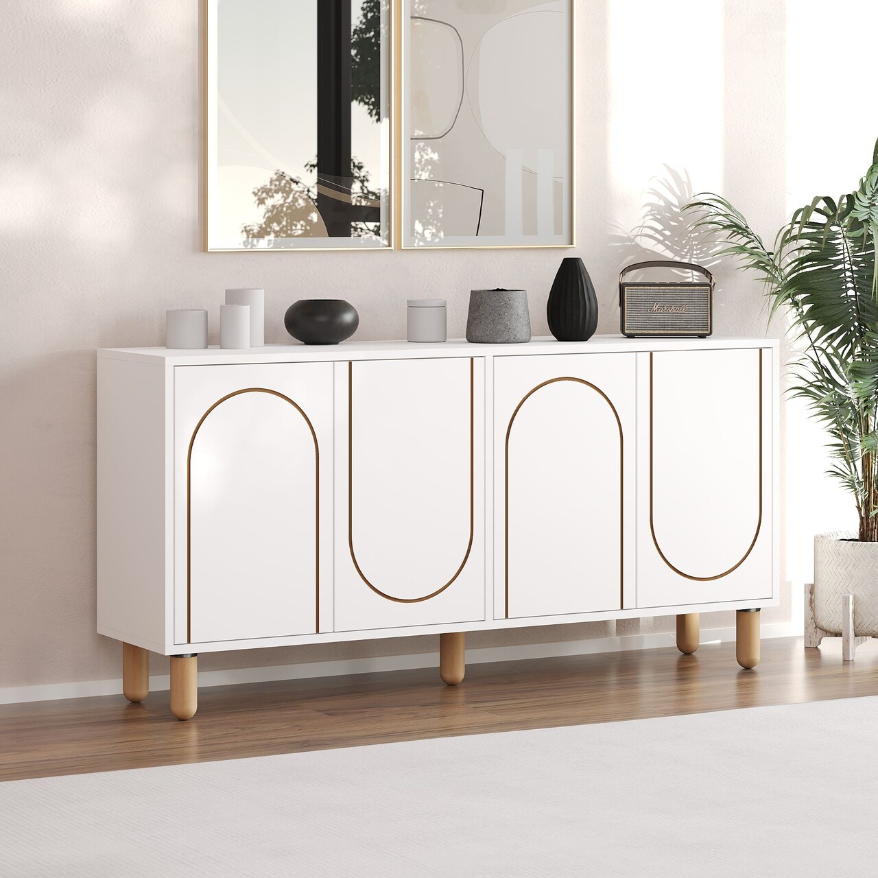 Consola, Hanah Home, Verona, 150x73x36 cm, Alb - imagine 6